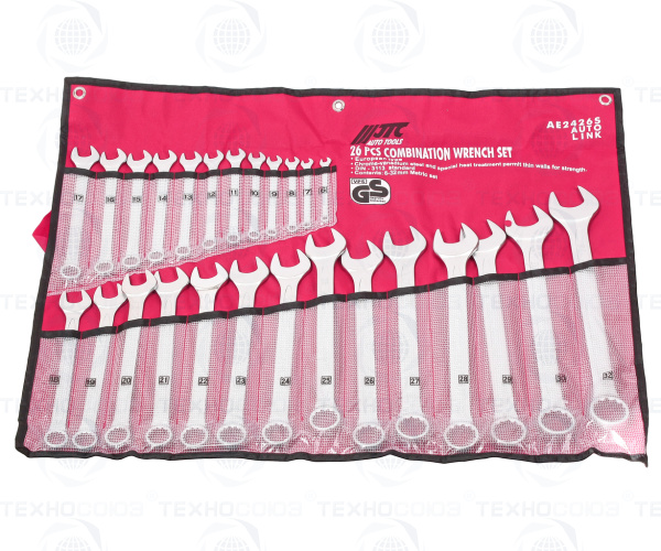 JTC-AE2426S Набор ключей комбинированных 6-32мм (в планшете) 26 предметов JTC/1/4